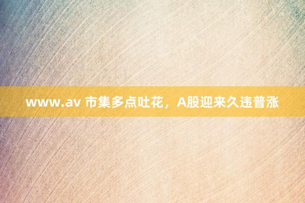 www.av 市集多点吐花，A股迎来久违普涨