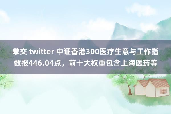 拳交 twitter 中证香港300医疗生意与工作指数报446.04点，前十大权重包含上海医药等