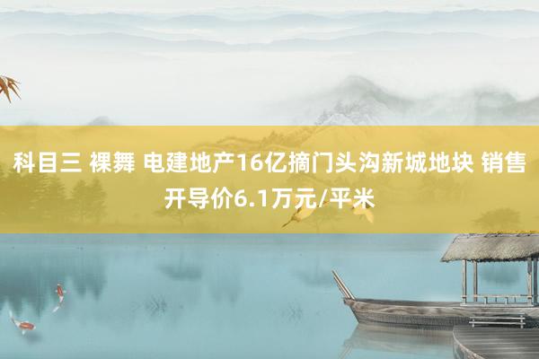 科目三 裸舞 电建地产16亿摘门头沟新城地块 销售开导价6.1万元/平米