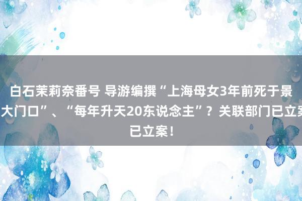 白石茉莉奈番号 导游编撰“上海母女3年前死于景区大门口”、“每年升天20东说念主”？关联部门已立案！